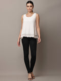 Begumpan White Sleeveless Layered Top - White
