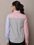 Begumpan Red & Blue Dual-Tone Striped Shirt - Red And Blue