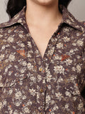 Begumpan Floral Printed Shirt - Brown