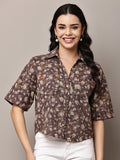 Begumpan Floral Printed Shirt - Brown