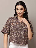 Begumpan Floral Printed Shirt - Brown