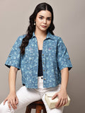 Begumpan Floral Printed Shirt - Blue