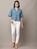 Begumpan Floral Printed Shirt - Blue