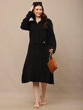 Begumpan Premium Dbl Cotton Solid Dress - Black