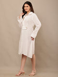 Begumpan Premium Dbl Cotton Solid Dress - White