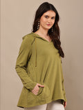 Begumpan Premium Pullover Acid Wash Hoodie - Green