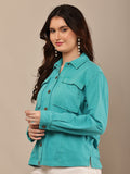Begumpan Premium Double Pocket Jacket - Turquoise