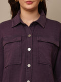 Begumpan Premium Double Pocket Jacket - Dark Purple