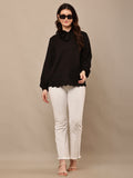 Begumpan Flower Emboridery Top - Black