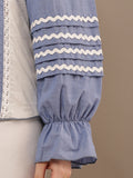 Begumpan Mix Match Flower Lace Shirt - Blue