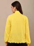 Begumpan Flower Emboridery Top - Yellow