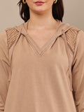 Begumpan Premium Pullover Acid Wash Hoodie - Tan