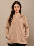 Begumpan Premium Pullover Acid Wash Hoodie - Tan