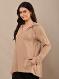 Begumpan Premium Pullover Acid Wash Hoodie - Tan