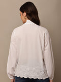 Begumpan Flower Emboridery Top - White