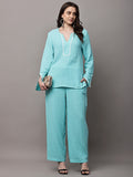 Begumpan Premium Co-ord Set - Aqua