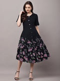 Begumpan Floral Printed Dress - Black