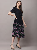 Begumpan Floral Printed Dress - Black
