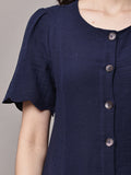 Begumpan Floral Printed Dress - Navy
