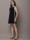 Begumpan Solid Embroidered Dress - Black