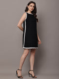 Begumpan Solid Embroidered Dress - Black