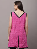 Begumpan Solid Embroidered Dress - Pink