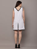 Begumpan Solid Embroidered Dress - White