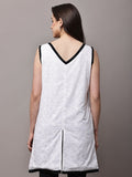 Begumpan Solid Embroidered Dress - White