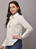 Begumpan Cotton Tree Beaded Shirt - Cream