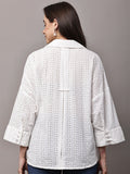Begumpan Schiffli Oversized Shirt - White