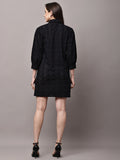 Begumpan Schiffli Long Shirt - Black