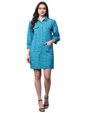Begumpan Schiffli Long Shirt - Blue