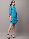 Begumpan Schiffli Long Shirt - Blue