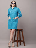 Begumpan Schiffli Long Shirt - Blue
