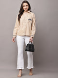 Begumpan Cotton Tree Embroidered Shirt - Beige
