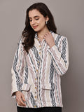 Begumpan Striped Jacket - Brown