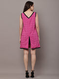 Begumpan Solid Embroidered Dress - Pink