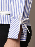 Begumpan Striped Lace Detail Shirt - Blue