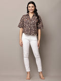 Begumpan Floral Printed Shirt - Brown