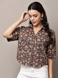 Begumpan Floral Printed Shirt - Brown