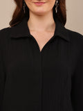 Begumpan Premium Dbl Cotton Solid Dress - Black