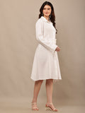 Begumpan Premium Dbl Cotton Solid Dress - White