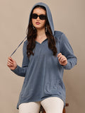 Begumpan Premium Pullover Acid Wash Hoodie - Blue