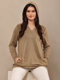 Begumpan Premium Pullover Acid Wash Hoodie - Brown