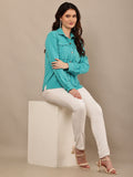 Begumpan Premium Double Pocket Jacket - Turquoise