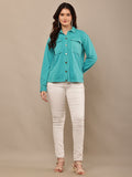 Begumpan Premium Double Pocket Jacket - Turquoise