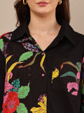 Begumpan Mix Match Printed Shirt - Black