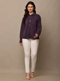Begumpan Premium Double Pocket Jacket - Dark Purple