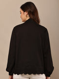 Begumpan Flower Emboridery Top - Black