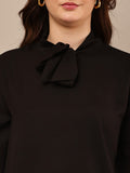 Begumpan Flower Emboridery Top - Black
